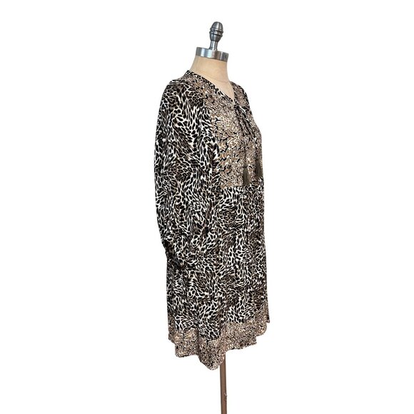 Tyler‎ Boe Animal Print Tassel Tie Shift Dress Small $246 - Picture 2 of 5
